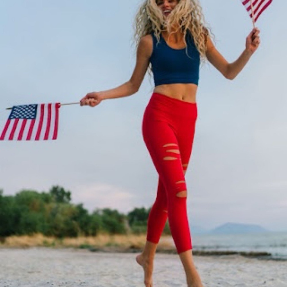 ZYIA Red Women's Leggings